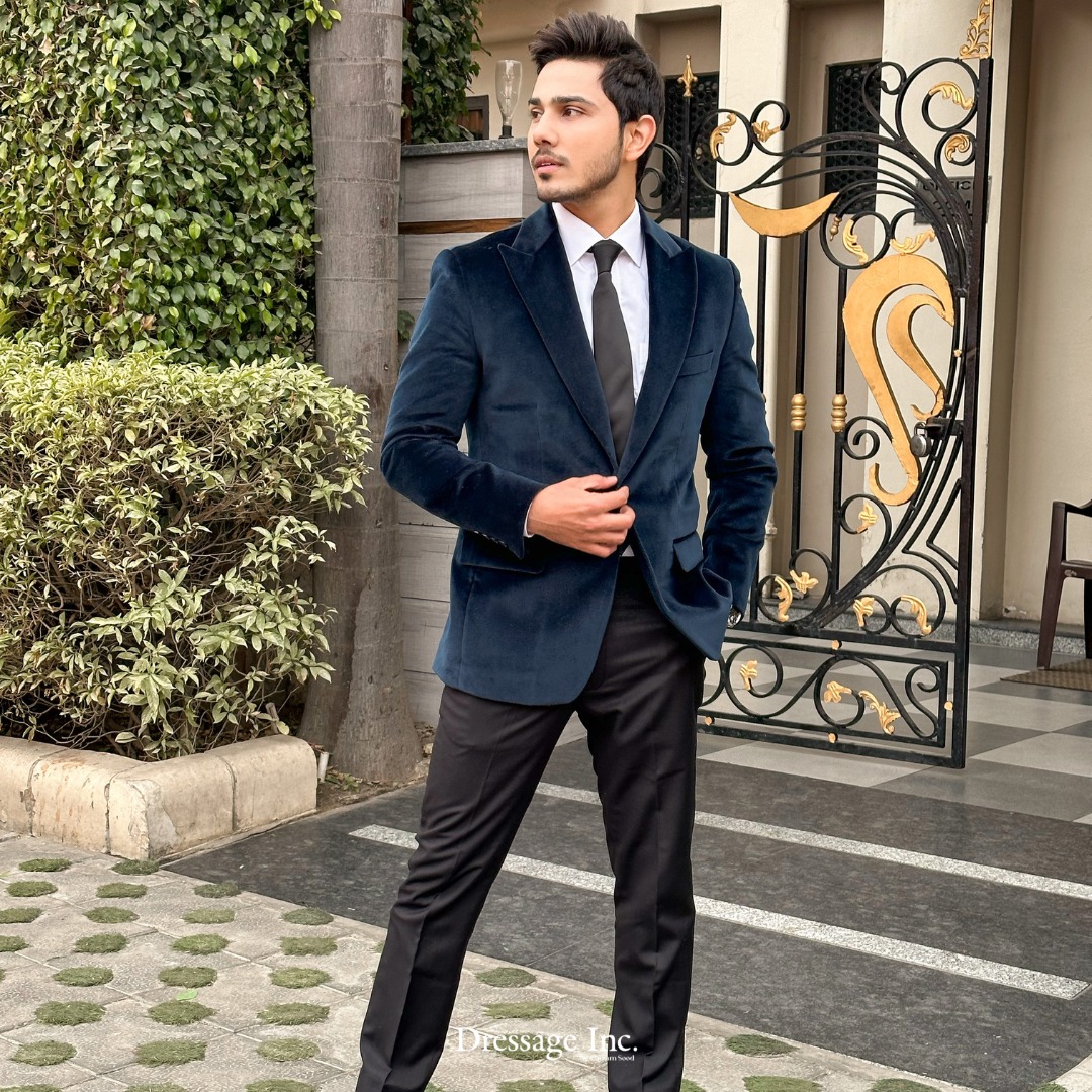 Sunny Chopra in a Dressage Inc. velvet blazer