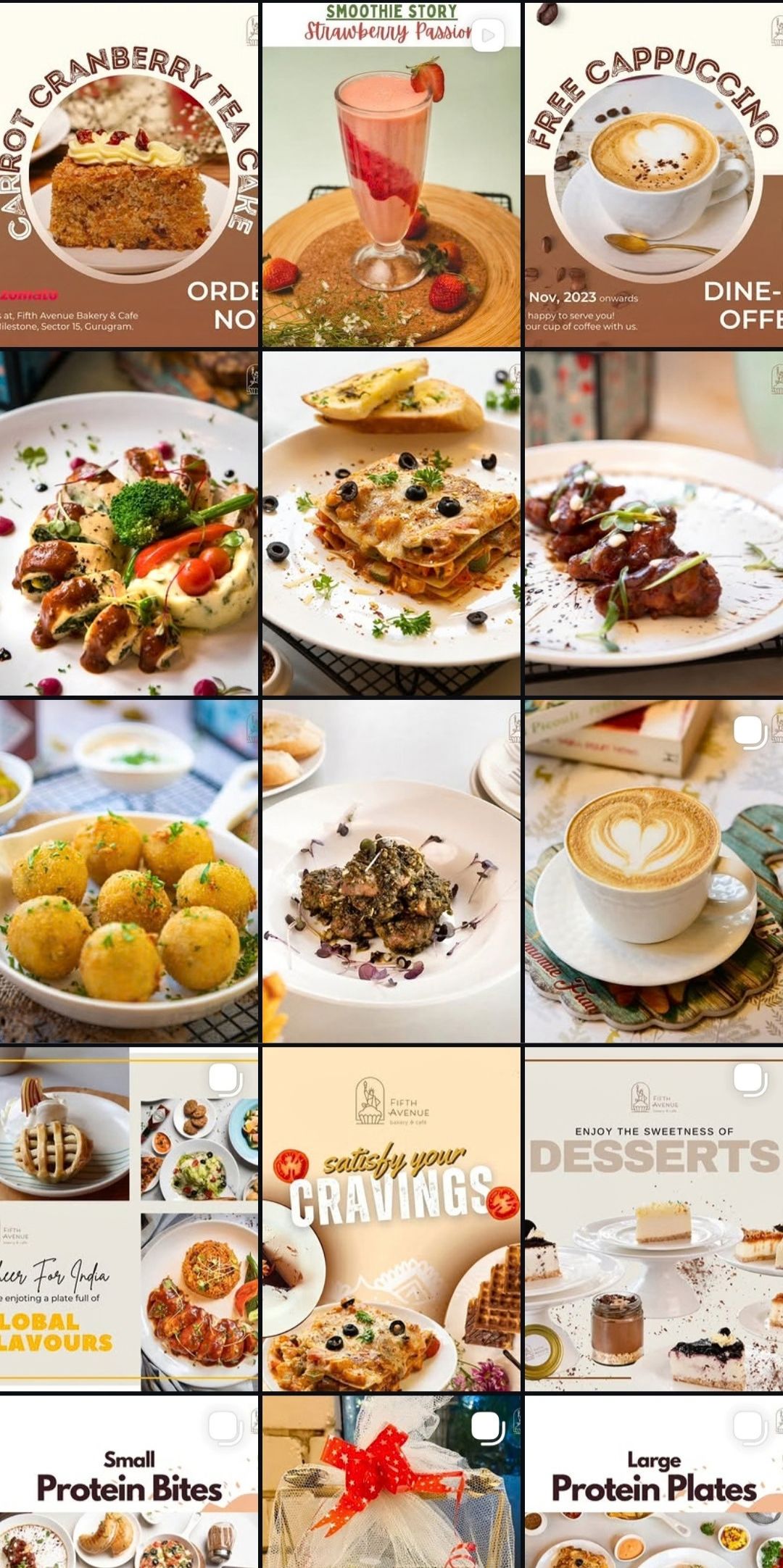 Fifth Avenue Cafe social media grid
