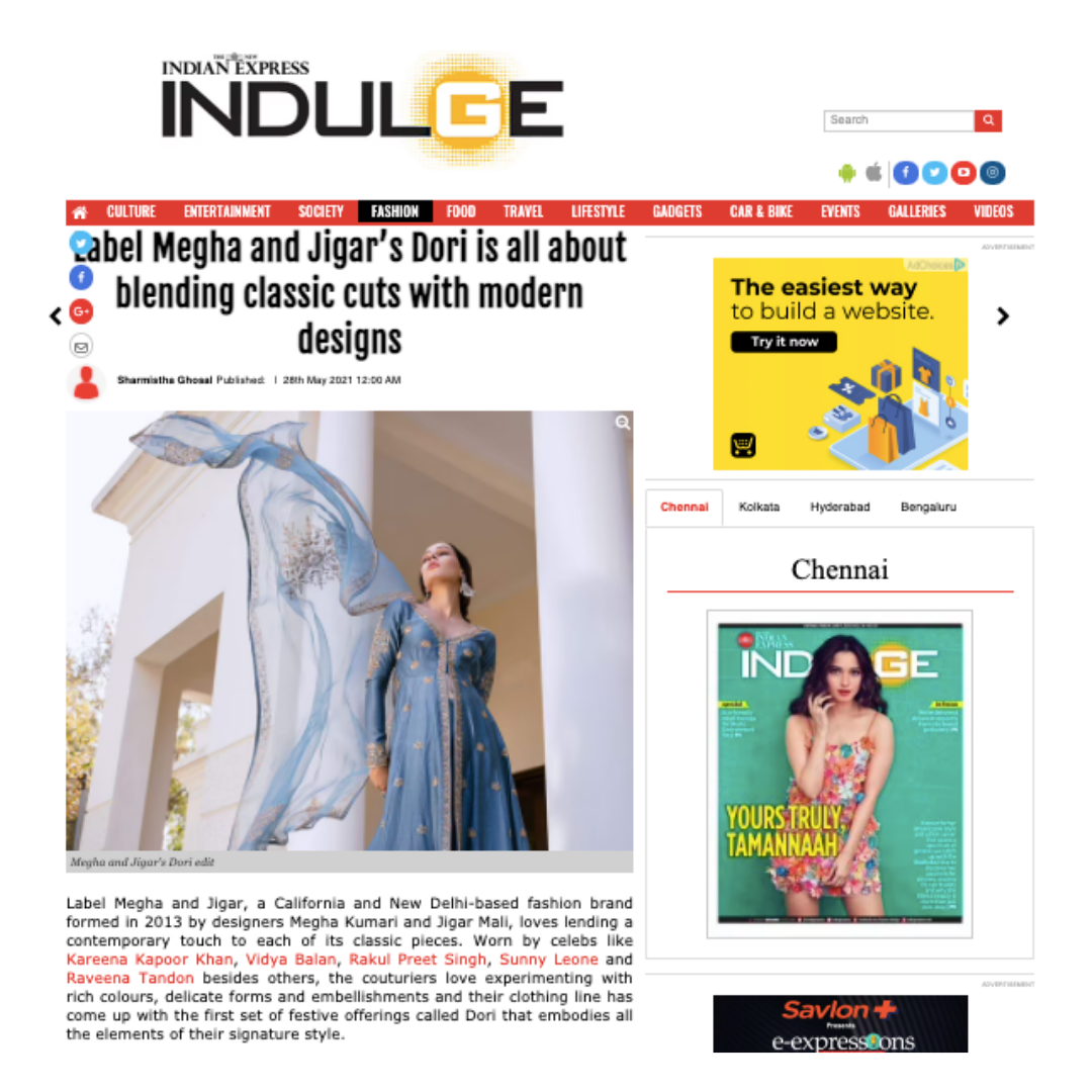 Indian Express Indulge media placement
